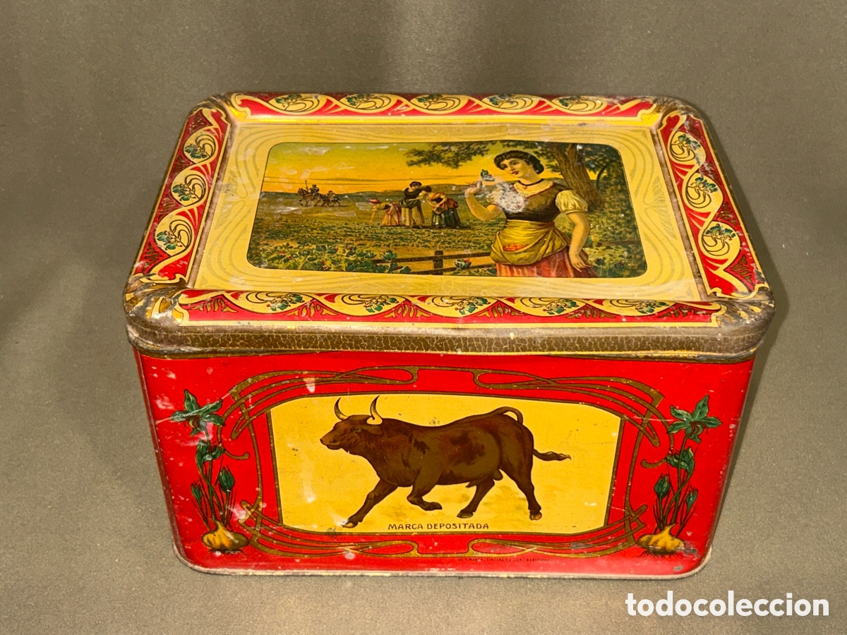 Cajas y cajitas met&aacute;licas: CAJA MET&Aacute;LICA AZAFRANES GARANTIZADOS DE LA MANCHA VALERO Y ESTEVE, ALBACETE *VER FOTOS*