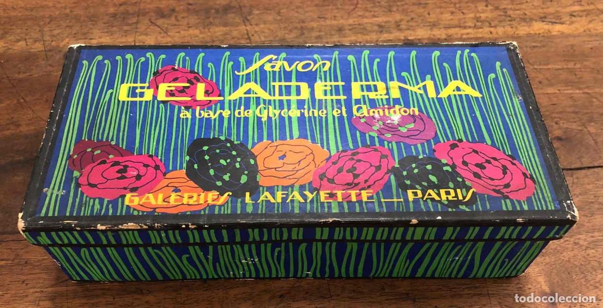 Cajas y cajitas met&aacute;licas: CAJA PUBLICITARIA SAVON GELADERMA. PARIS. CAJA DE JABON GELADERMA. A&Ntilde;OS 50