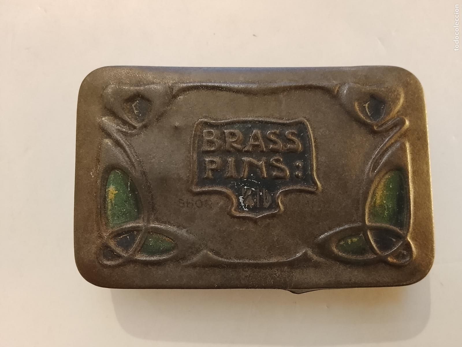 Cajas y cajitas met&aacute;licas: BRASS PINS - CAJITA ANTIGUA METALICA VACIA - ART DECO - VER FOTOS