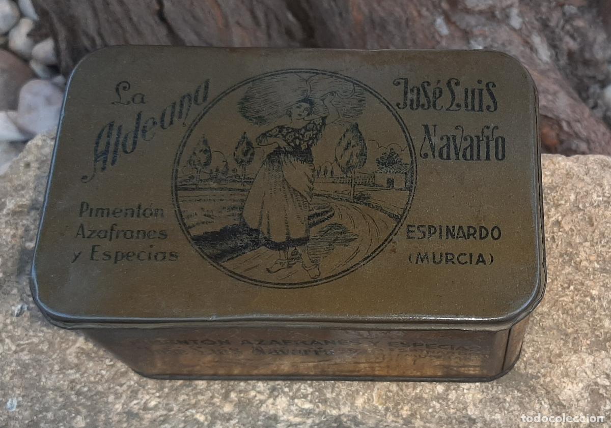 Cajas y cajitas met&aacute;licas: ANTIGUA LATA DE PIMENT&Oacute;N LA ALDEANA JOSE LUIS NAVARRO ESPINARDO MURCIA