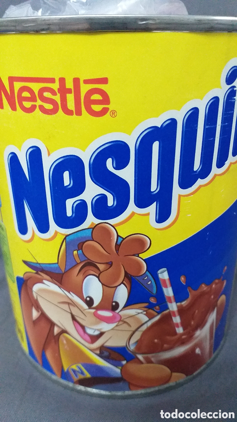 Cajas y cajitas met&aacute;licas: Antiguo bote lata marca # NESQUIK # 400 gr. Exterior de papel. Vac&iacute;a