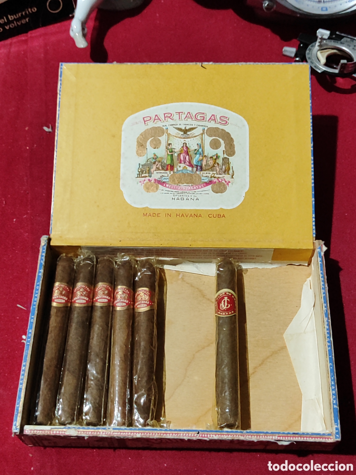 Cajas y cajitas met&aacute;licas: Caja de puros PARTAGAS 25 HABANEROS CON 5 UNIDADES Y 1 FLOR DEL CANO HABANA CUBA LEER DESCRIPCI&Oacute;N