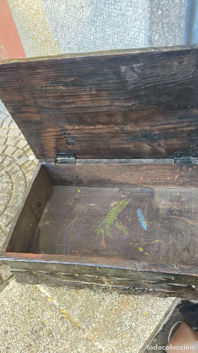 Cajas y cajitas met&aacute;licas: Caja de madera antigua 1900 - Foto 2