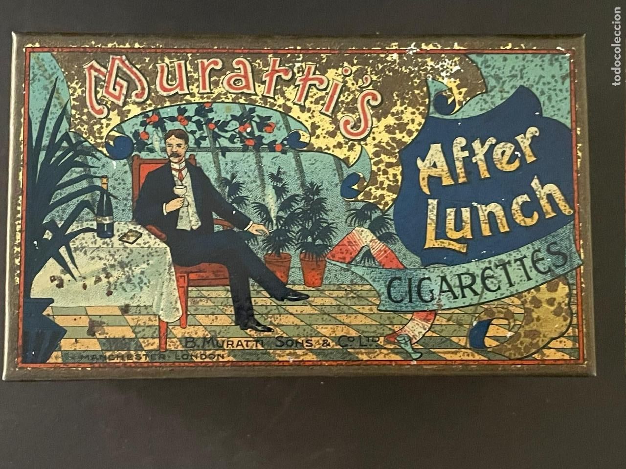 Cajas y cajitas met&aacute;licas: CAJA HOJALATA LITOGRAFIADA - PUBLICIDAD CIGARRILLOS MURATTI&acute;S CIGARETTES - TABACO