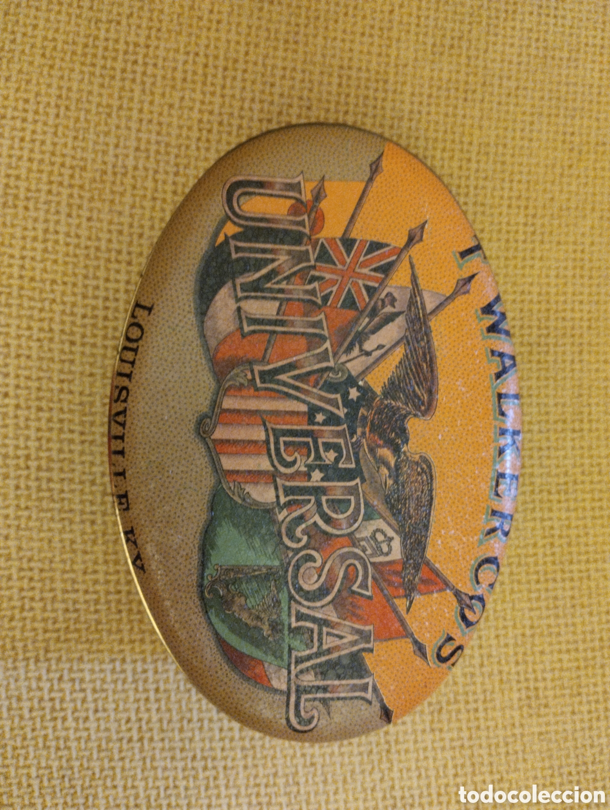Cajas y cajitas met&aacute;licas: Lata tabaco ovalada antigua - Foto 3
