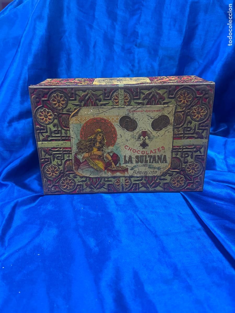 Cajas y cajitas met&aacute;licas: caja de hojalata chocolates la sultana