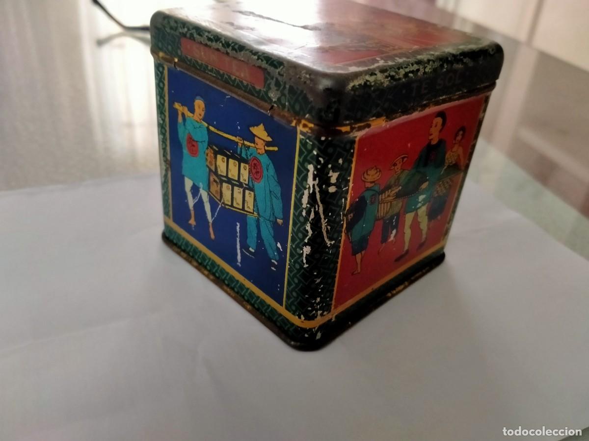 Cajas y cajitas met&aacute;licas: lata de te marca sol - Foto 2