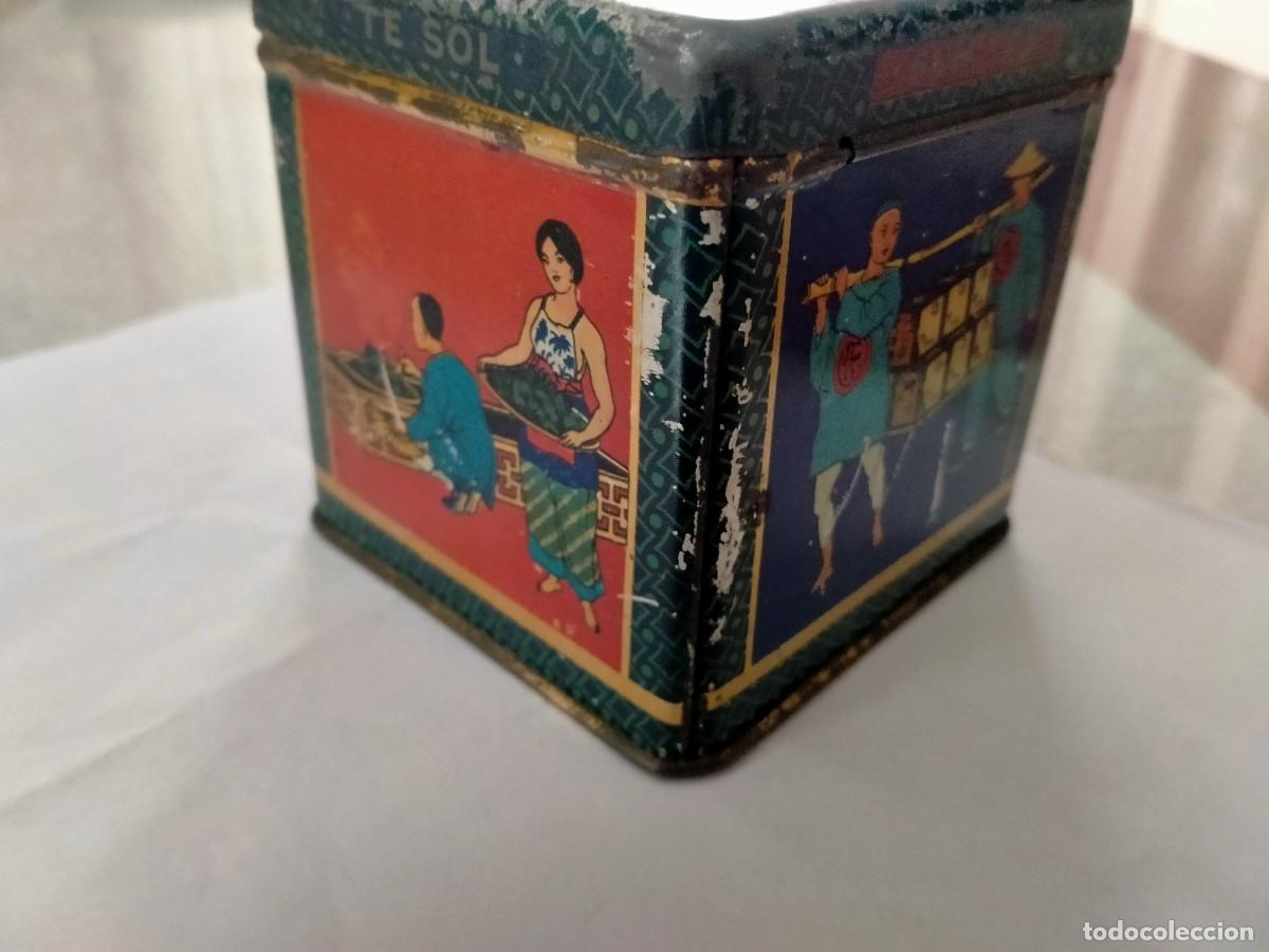 Cajas y cajitas met&aacute;licas: lata de te marca sol - Foto 3