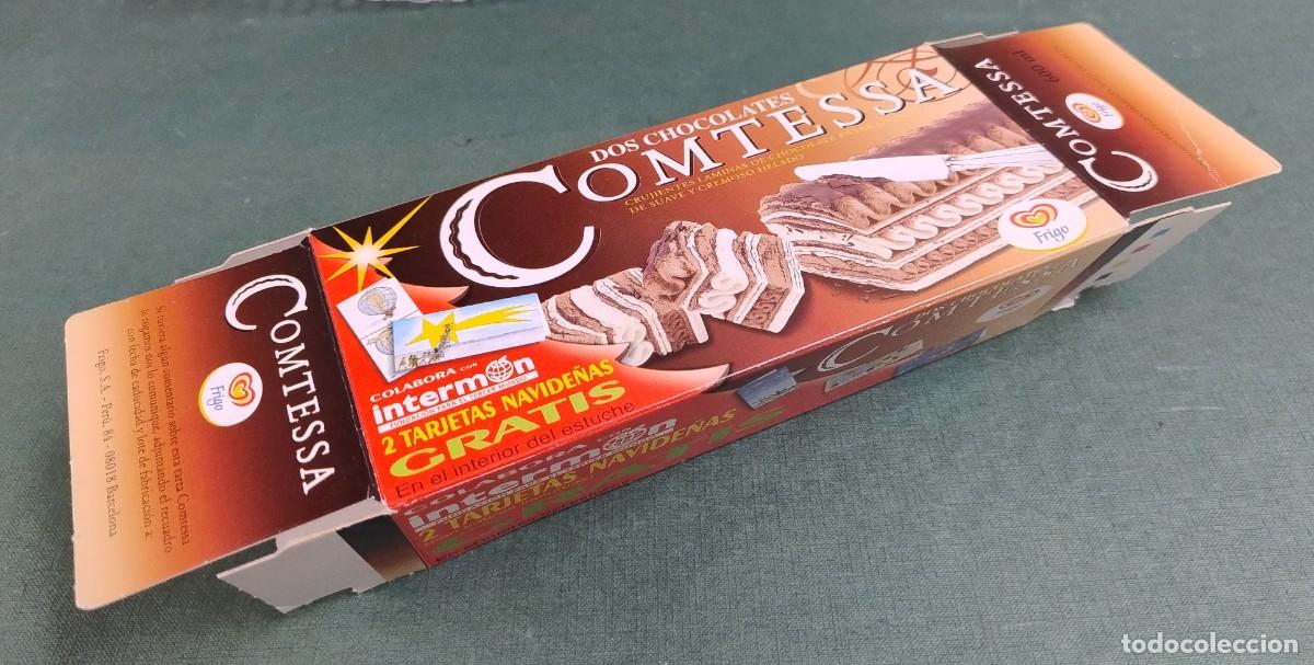 Cajas y cajitas met&aacute;licas: CAJA CARTON HELADO COMTESSA FRIGO BARCELONA 1998 NUEVA A ESTRENAR PUBLICIDAD