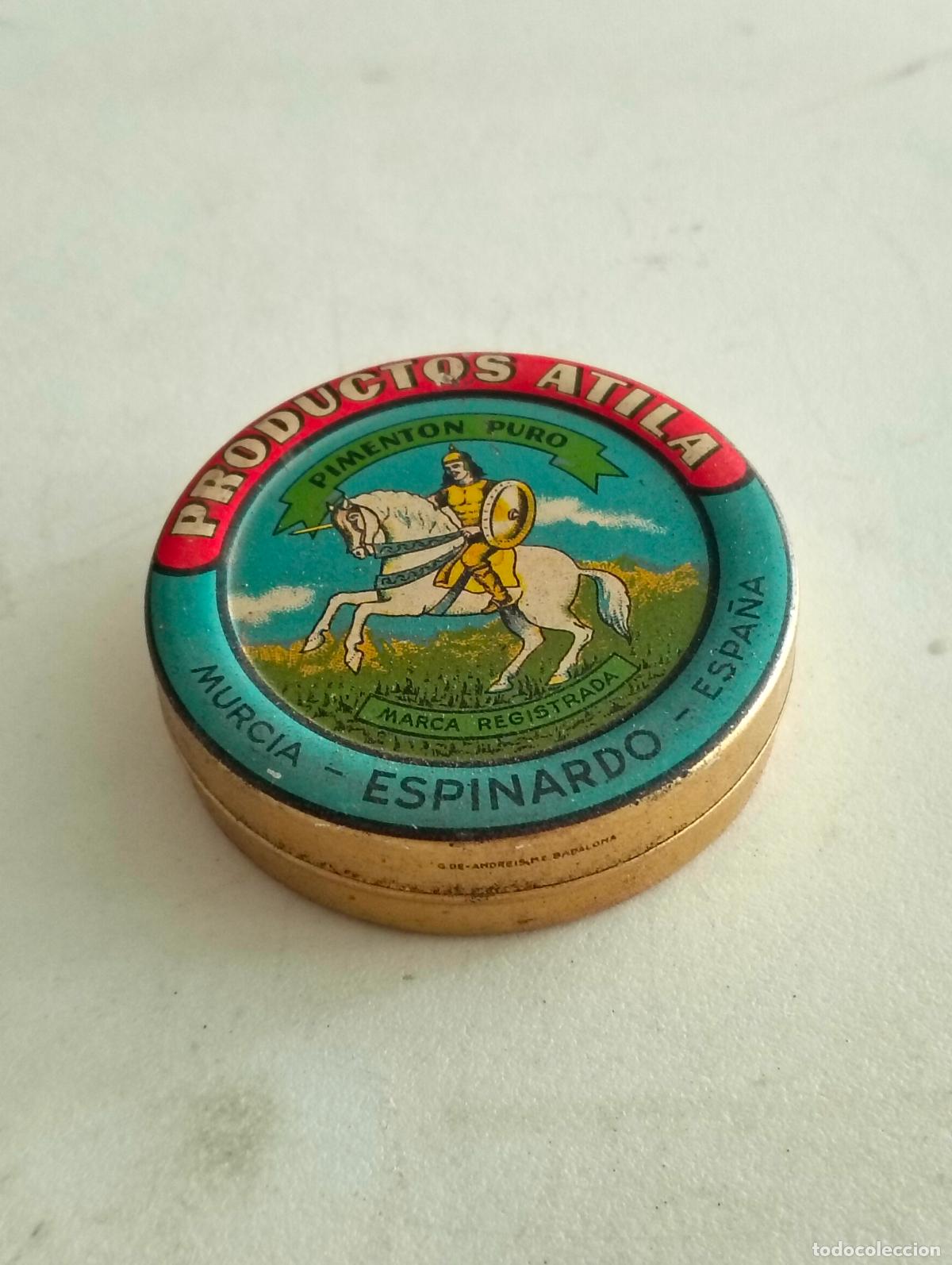 Cajas y cajitas met&aacute;licas: CAJA DE CHAPA PIMENTON PURO, PRODUCTOS ATILA, ESPINARDO MURCIA, MEDIDAS 5,5 X 1,5 CM