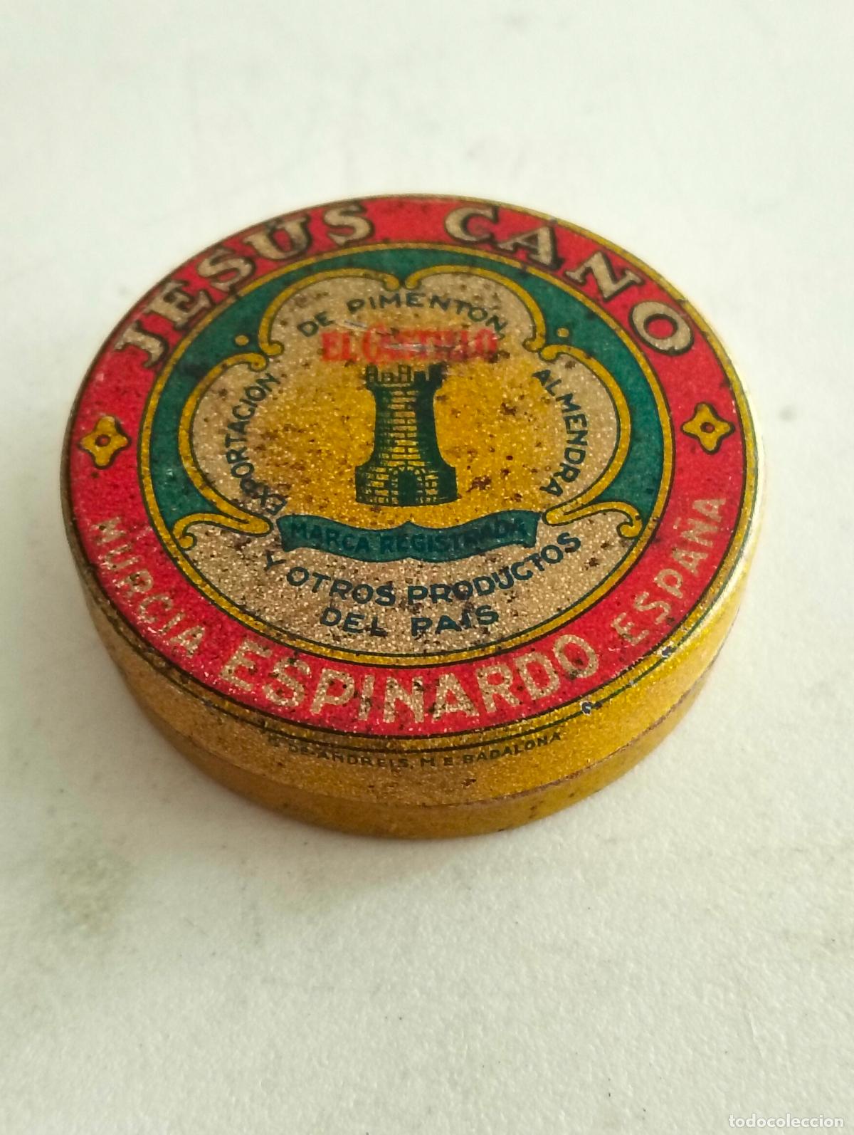 Cajas y cajitas met&aacute;licas: CAJA DE CHAPA PIMENTON, JESUS CANO-ESPINARDO, MURCIA, MEDIDAS 5,5 X 1,5 CM