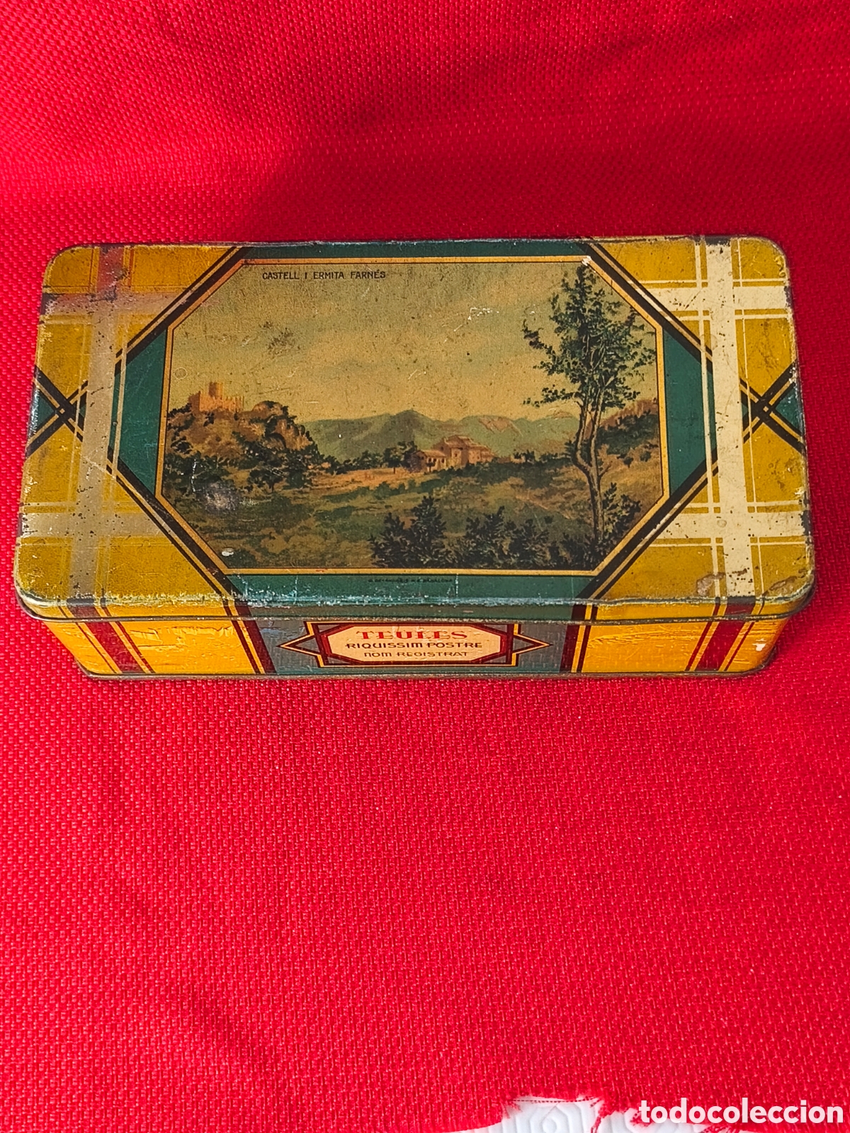 Cajas y cajitas met&aacute;licas: Lata antigua de confiter&iacute;a Joaqu&iacute;n Trias ( Santa Coloma de Farnes )