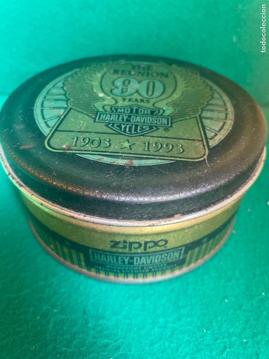 Boxes and metal boxes: ANTIGUA CAJITA LATA MET&Aacute;LICA ZIPPO - THE REUNION 90 YEARS HARLEY DAVIDSON