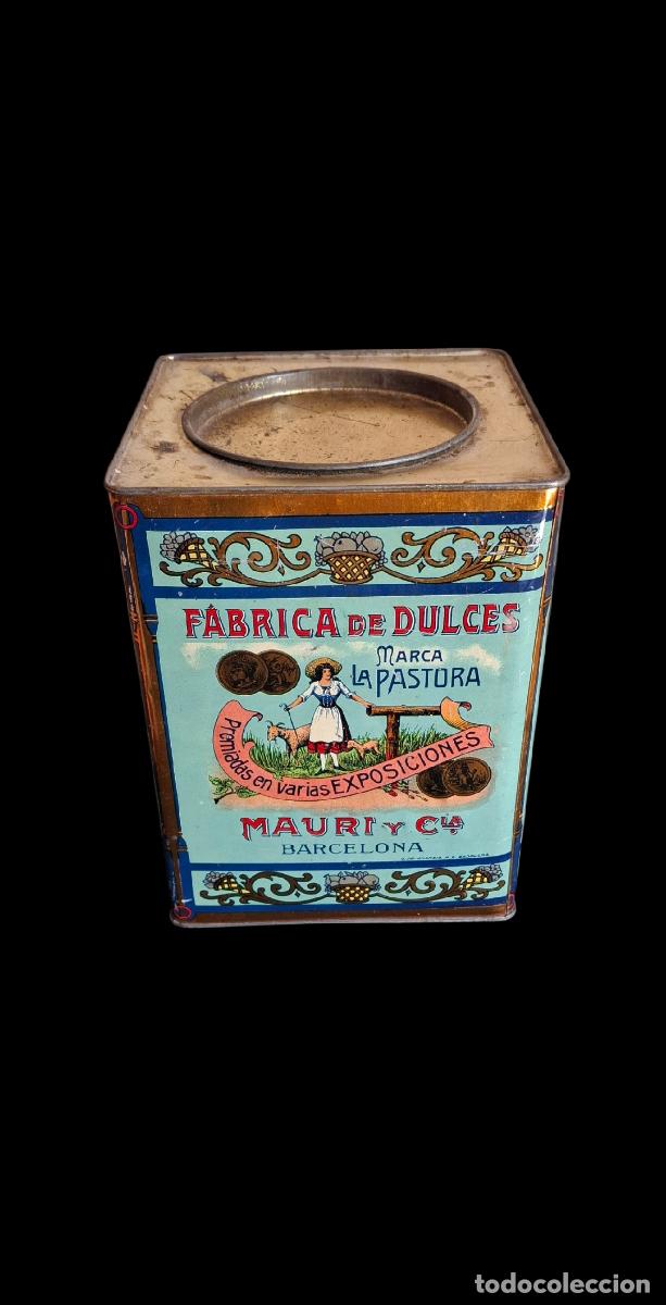 Cajas y cajitas met&aacute;licas: (LA-260409)LATA Litografiada Fabrica Dulces La Pastora - Mauri y Cia - Sucesores de J Ferrer y Gili