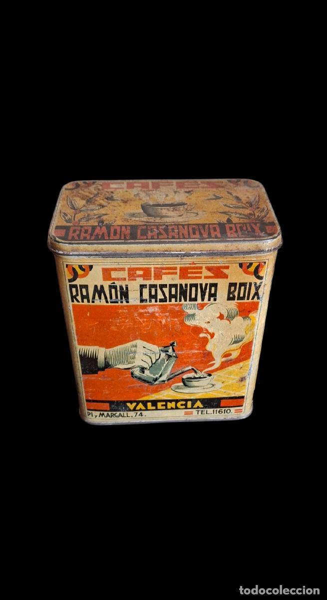 Cajas y cajitas met&aacute;licas: (LA-260410)LATA LITOGRAFIADA CAFES RAMON CASANOVA BOIX (VALENCIA)