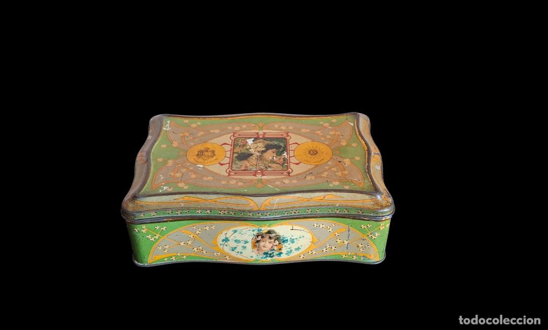 Cajas y cajitas met&aacute;licas: (LA-260411)LATA LITOGRAFIADA MODERNISTA CAFES JOSE GOMEZ TEJEDOR - BADAJOZ Y MADRID