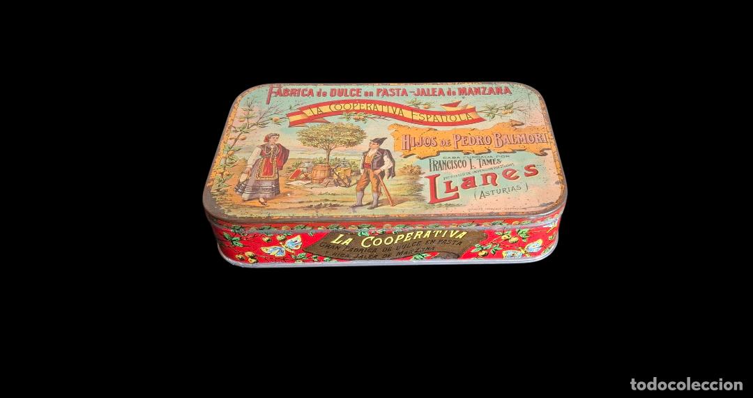 Cajas y cajitas met&aacute;licas: (LA-260416)LATA LITOGRAFIADA FABRICA LA COOPERATIVA ESPA&Ntilde;OLA HIJOS DE PEDRO BALMORI(LLANES)