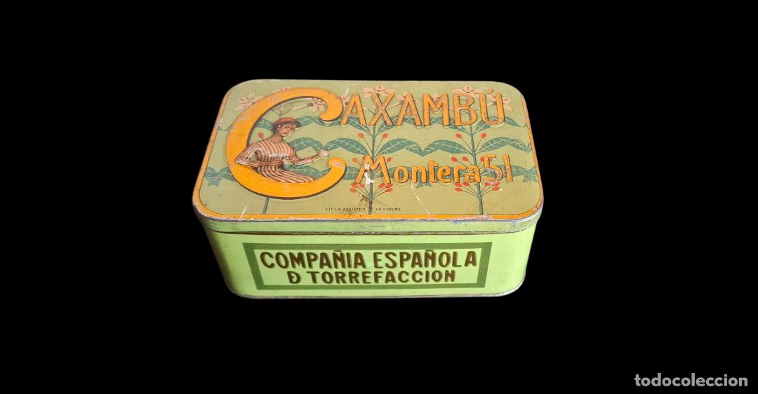 Cajas y cajitas met&aacute;licas: (LA-260418)LATA LITOGRAFIADA CAFES CAXAMBU (MADRID)
