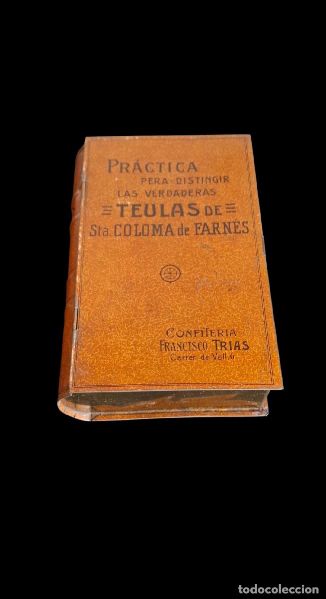 Cajas y cajitas met&aacute;licas: (LA-260420)LATA LITOGRAFIADA TEULAS DE STA.COLOMA DE FARNES DE CONFITERIA FRANCISCO TRIAS
