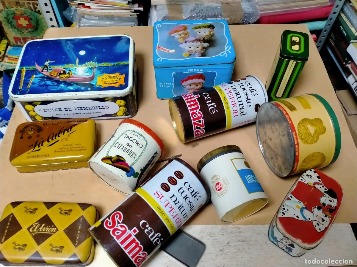 Cajas y cajitas met&aacute;licas: latas antiguas variadas