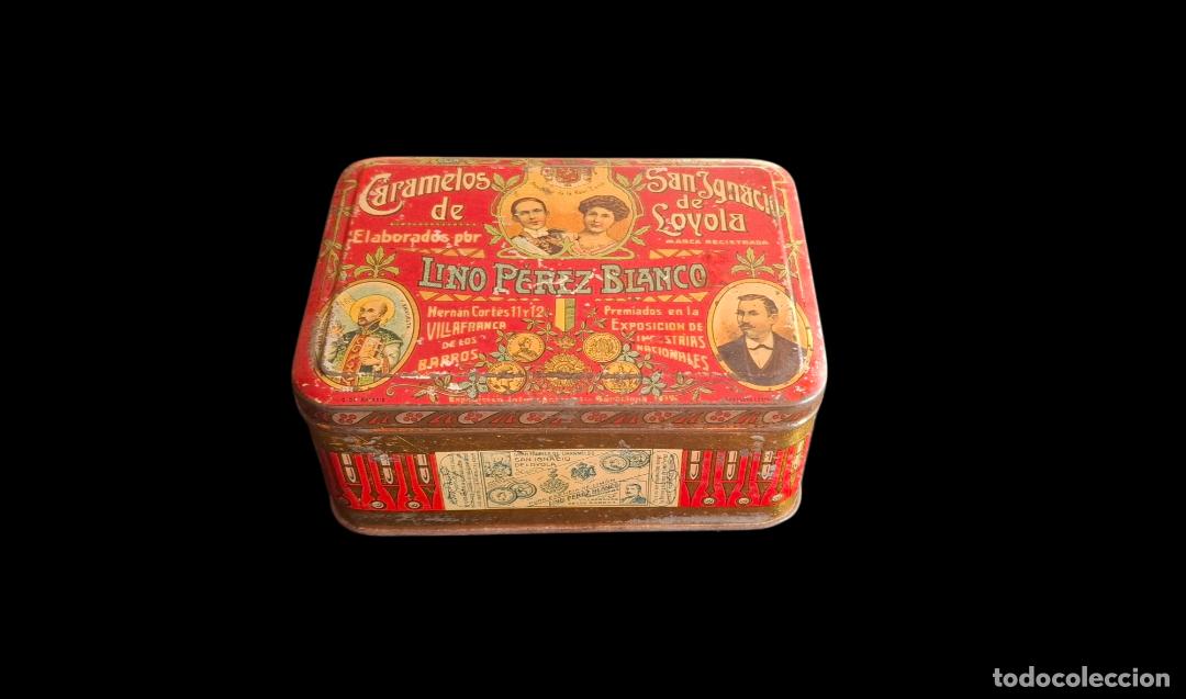 Cajas y cajitas met&aacute;licas: (LA-260429)LATA LITOGRAFIADA CARAMELOS DE SAN IGNACIO DE LOYOLA - LINO PEREZ BLANCO