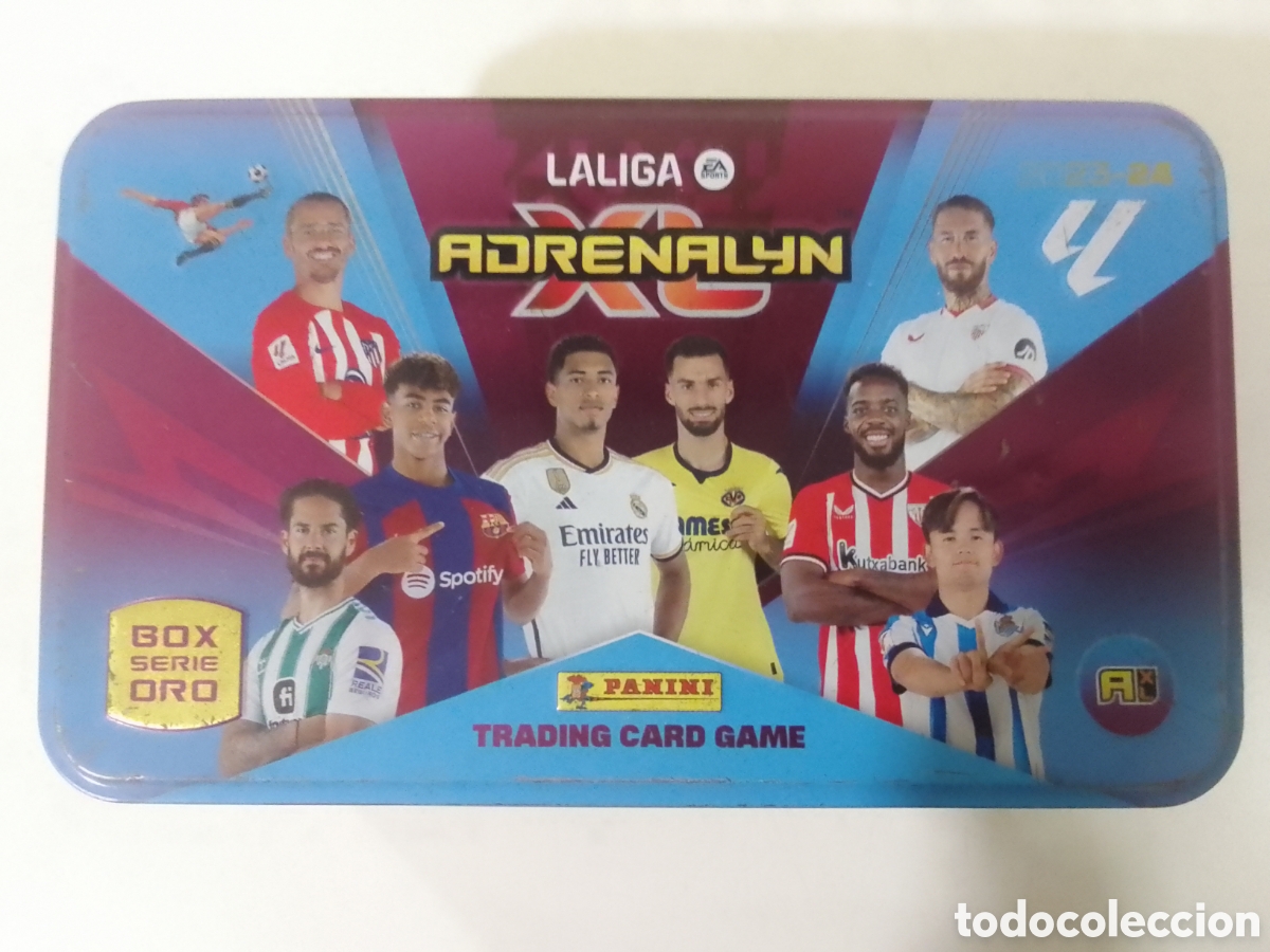 Cajas y cajitas met&aacute;licas: Caja vac&iacute;a Adrenalyn XL 2023-24.