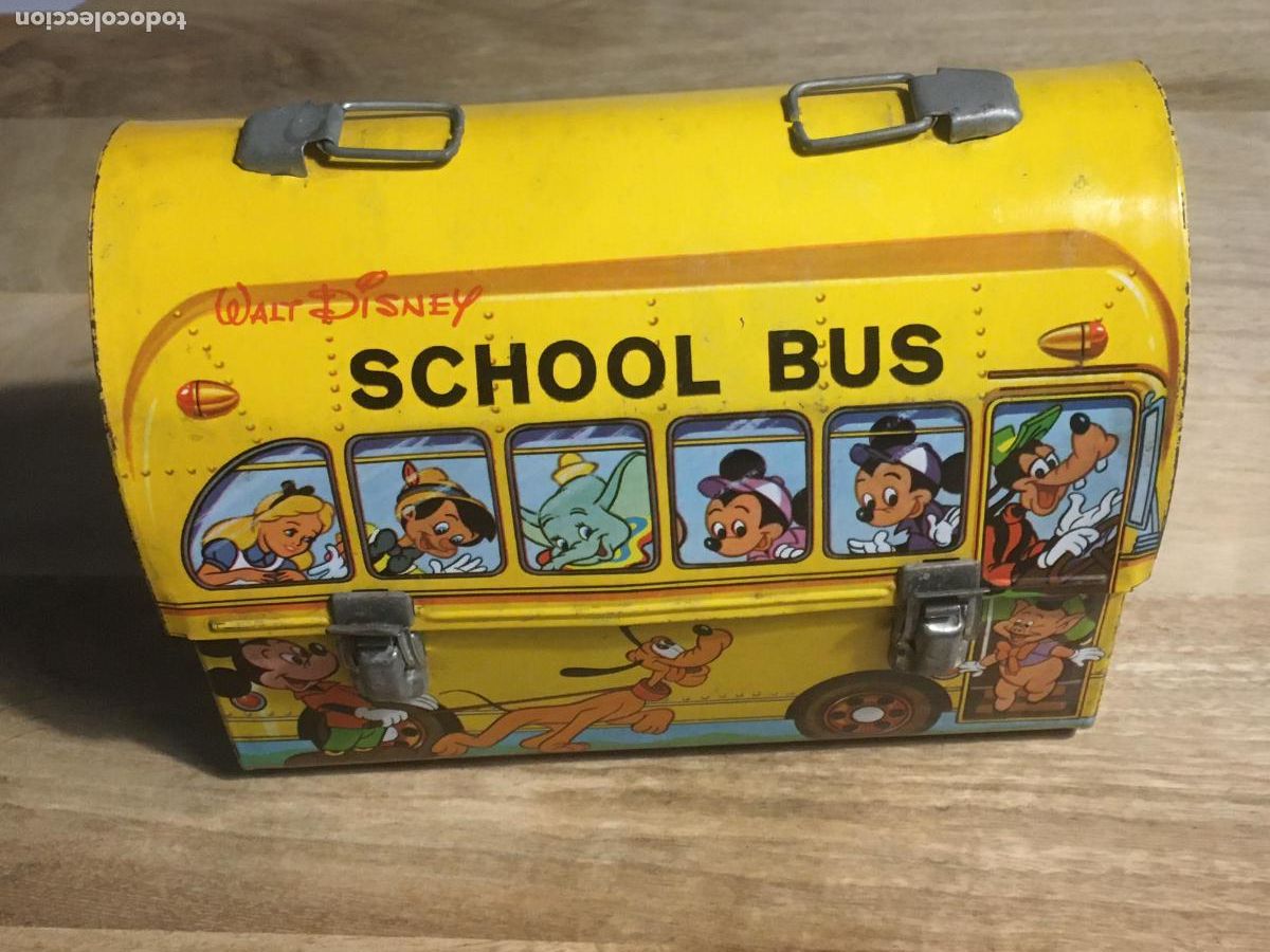 Cajas y cajitas met&aacute;licas: cabas school bus disney caja de hojalata disney payva ibi alicante