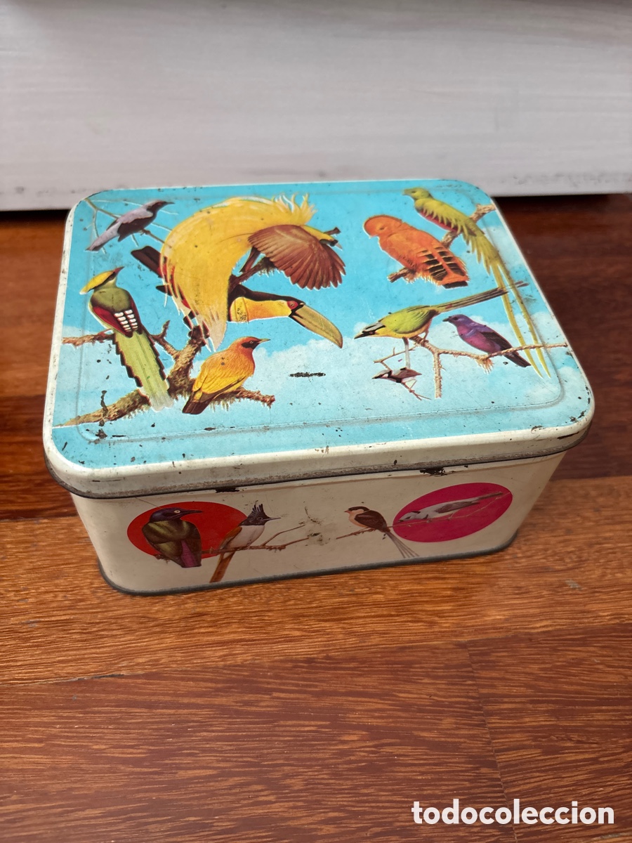 Cajas y cajitas met&aacute;licas: Caja met&aacute;lica vintage p&aacute;jaros