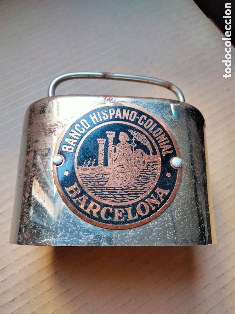 Cajas y cajitas met&aacute;licas: Hucha Banco Hispano Colonial Barcelona - Foto 5
