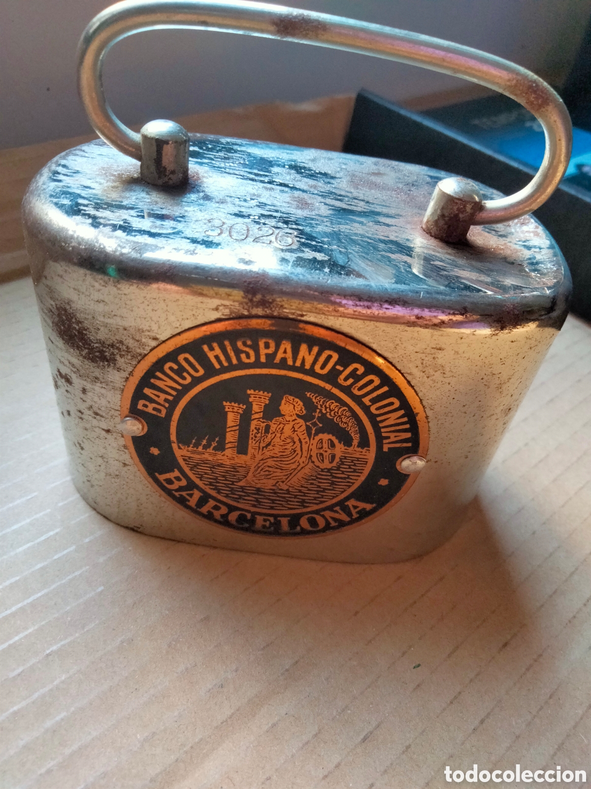 Cajas y cajitas met&aacute;licas: Hucha Banco Hispano Colonial Barcelona