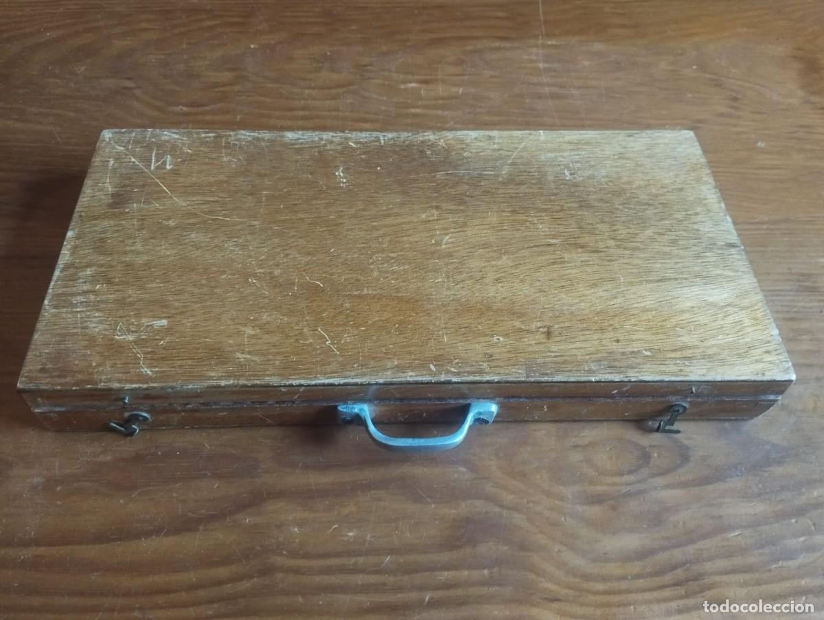 Cajas y cajitas met&aacute;licas: CAJA DE PINTOR ART&Iacute;STICO DE MADERA. 27 x 13.5 x3 cm