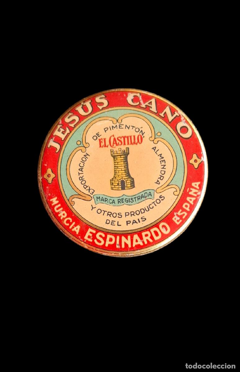Cajas y cajitas met&aacute;licas: (PUB-260405)LATA LITOGRAFIADA PIMENTON EL CASTILLO DE JESUS CANO - ESPINARDO - MURCIA