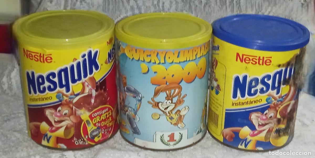 Cajas y cajitas met&aacute;licas: LOTE 3 BOTES NESQUIK -A&Ntilde;O 2000 - Foto 1