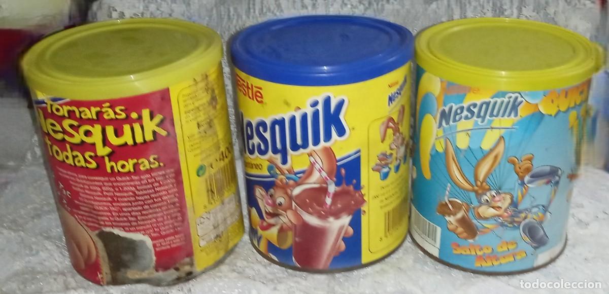 Cajas y cajitas met&aacute;licas: LOTE 3 BOTES NESQUIK -A&Ntilde;O 2000 - Foto 2