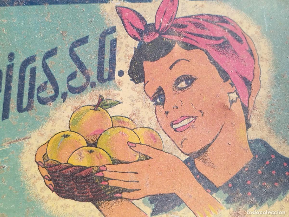 Cajas y cajitas met&aacute;licas: ​Antigua Caja de Lata Litografiada - Granja Asturias, S.A. - Villamayor - Marca Colibr&iacute; - A&ntilde;os 50