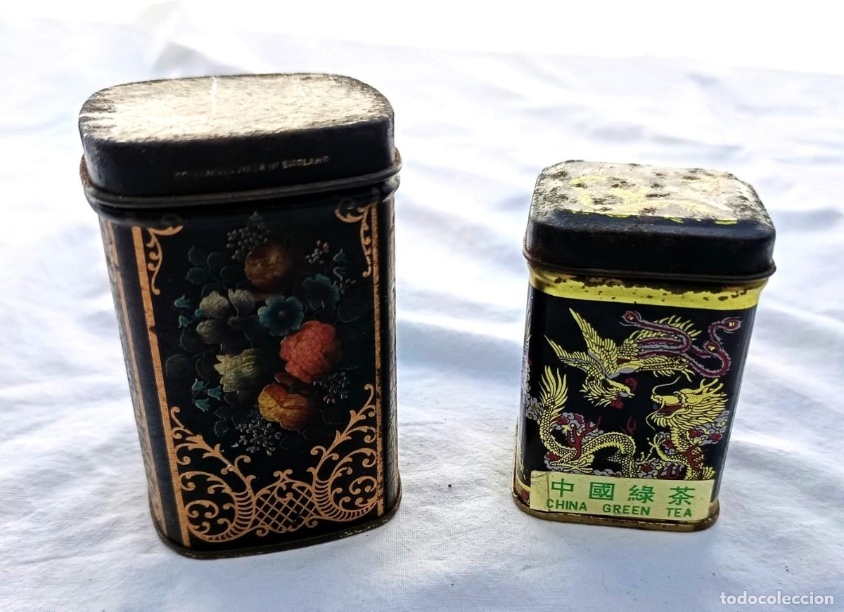 Cajas y cajitas met&aacute;licas: Lat&oacute;n dorado - Cajas de t&eacute; China - Art D&eacute;co - 1950-1960
