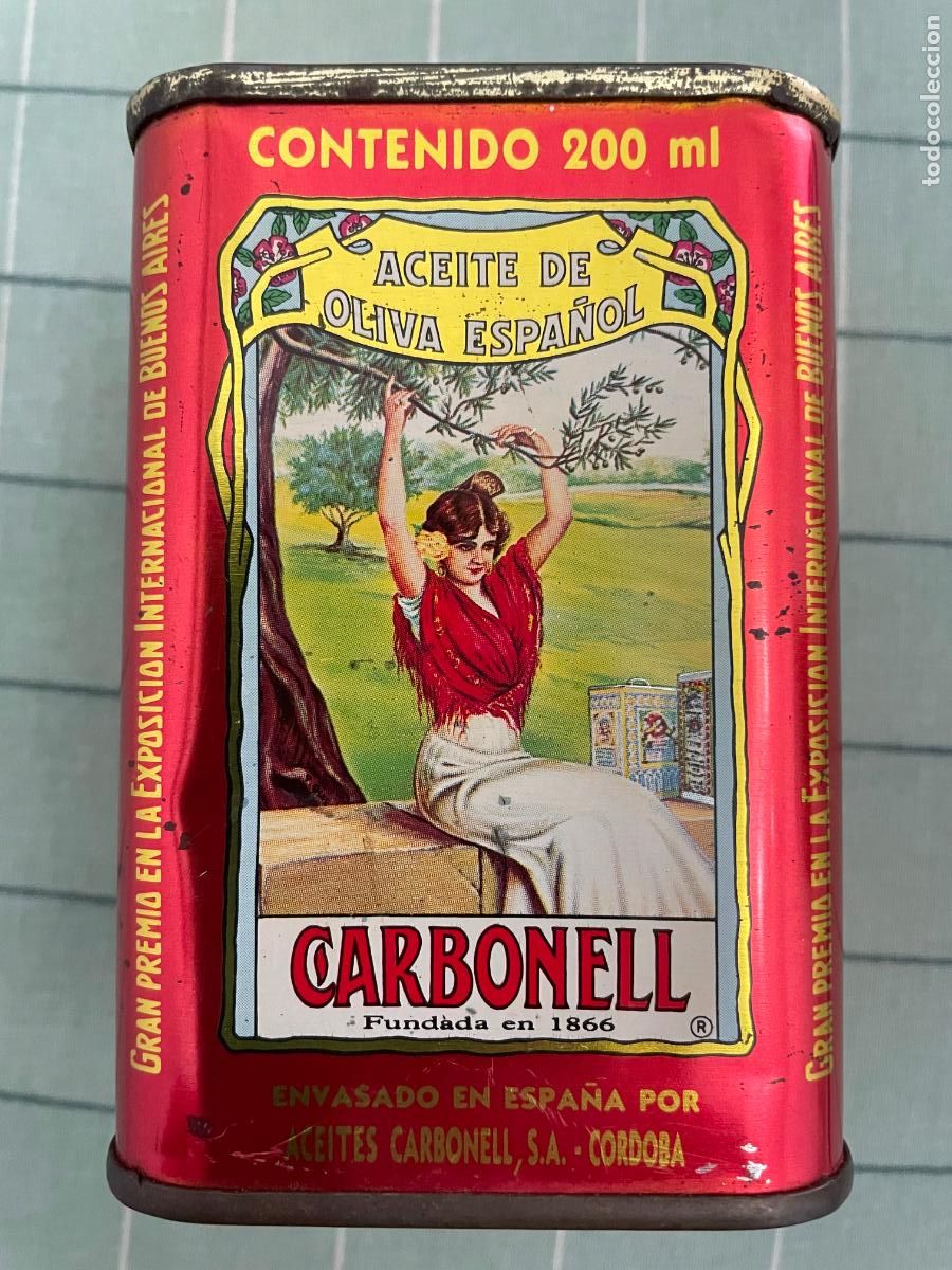 Cajas y cajitas met&aacute;licas: Lata de Aceites Carbonell llena 200 c.c., mas 50 a&ntilde;os