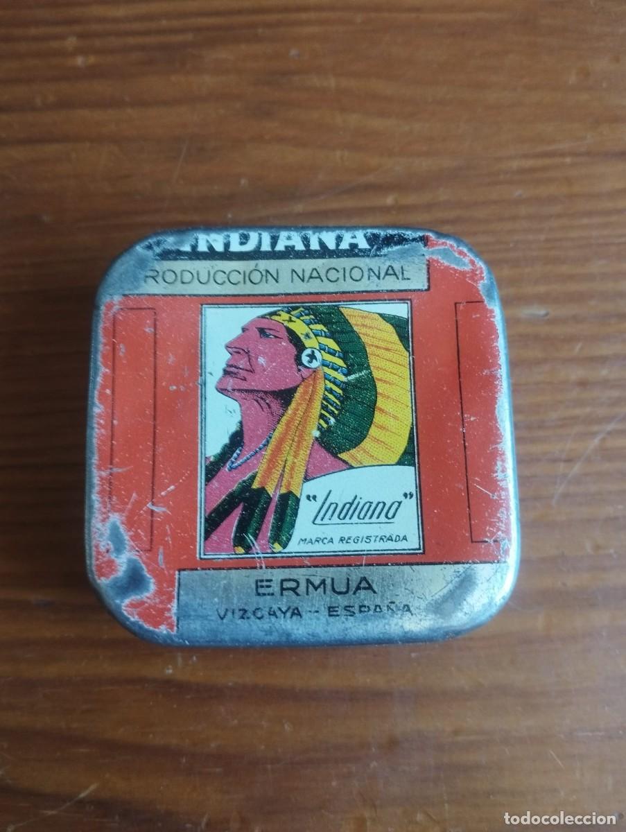 Boxes and metal boxes: Cajita met&aacute;lica antigua de cintas para m&aacute;quinas de escribir de la marca Indiana