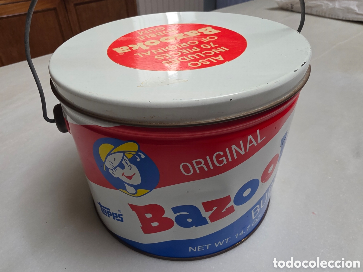 Cajas y cajitas met&aacute;licas: BAZOOKA. BUBBLE GUM. TOPPS 1991. CAJA DE HOJALATA SERIGRAFIADA.