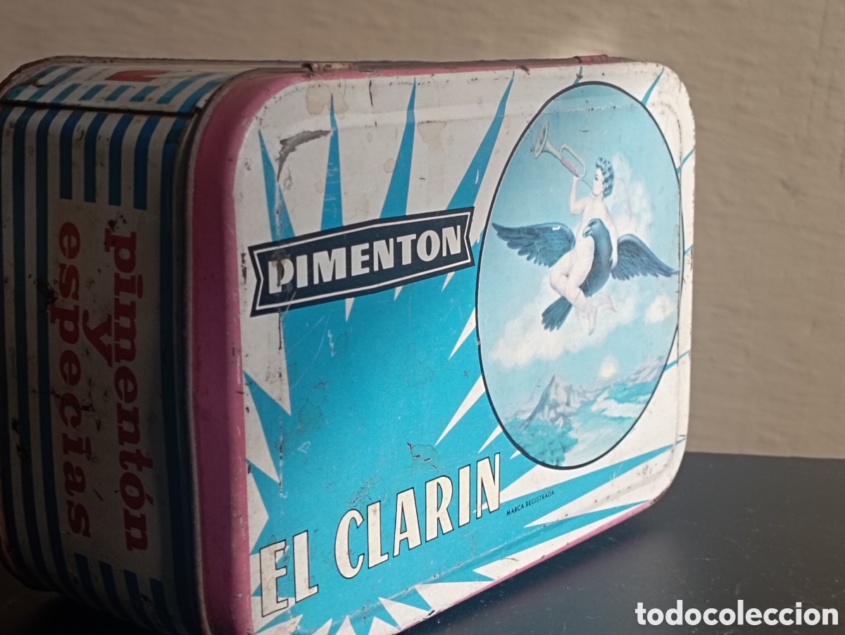 Cajas y cajitas met&aacute;licas: Lata Met&aacute;lica Piment&oacute;n El Clar&iacute;n,A&ntilde;os 60 -70