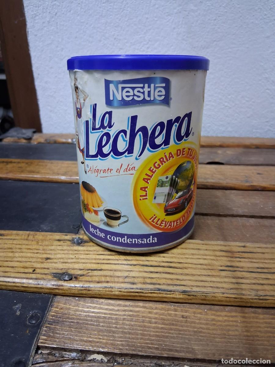 Cajas y cajitas met&aacute;licas: Lata bote de leche condesada Nestl&eacute; La lechera edici&oacute;n sorteo Toyota MR2 viaje y dinero a&ntilde;o 2003