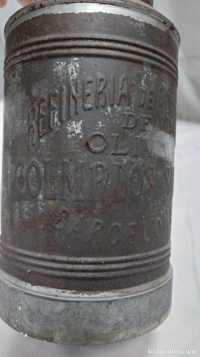 Cajas y cajitas met&aacute;licas: Antigua garrafa aceite oliva Colmados Sim&oacute; Barcelona