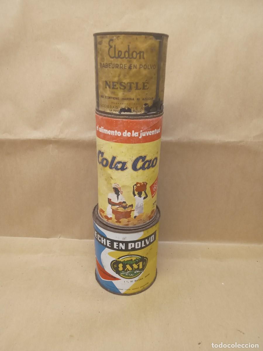 Cajas y cajitas met&aacute;licas: LOTE 3 BOTES COLACAO,SAM ELEDON NESTLE