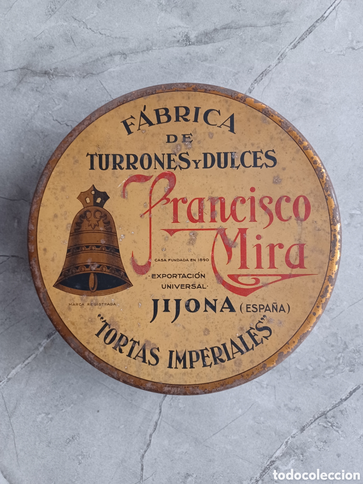 Cajas y cajitas met&aacute;licas: Caja met&aacute;lica de Tortas Imperiales, f&aacute;brica de turrones Francisco Mira ,Jijona.