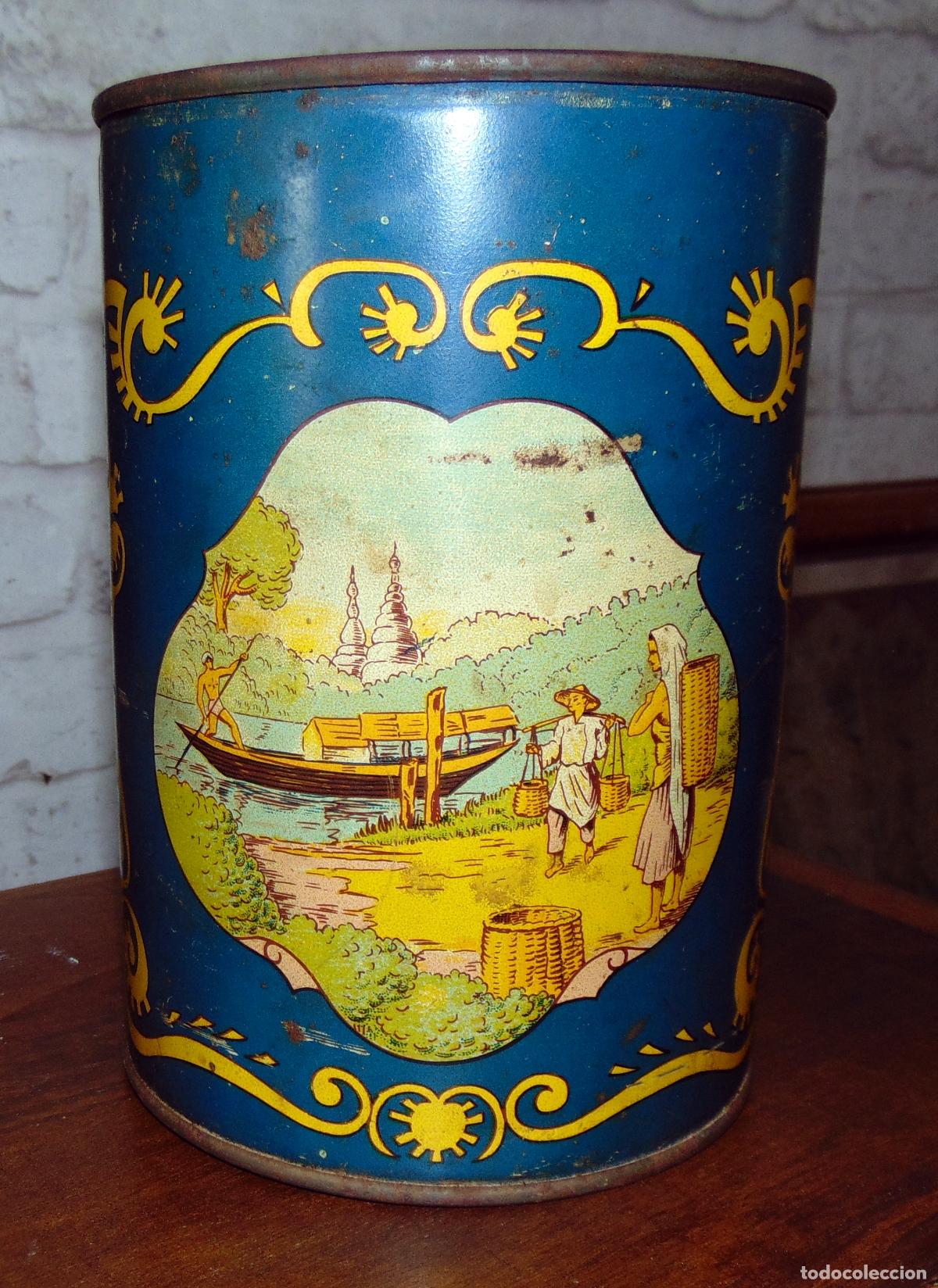 Cajas y cajitas met&aacute;licas: RARA LATA DE COLMADO , REFINERIA DE ESPECIAS PURAS, LIT ALEMAN MURCIA, 18 CM
