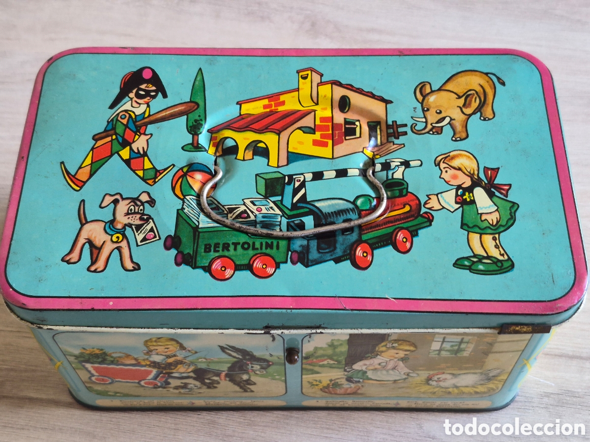 Cajas y cajitas met&aacute;licas: Caja Lata Hojalata de Galletas BERTOLINI con asa - 22 x 12,5 x 12,5 cm. - EXCELENTE - Bonita .