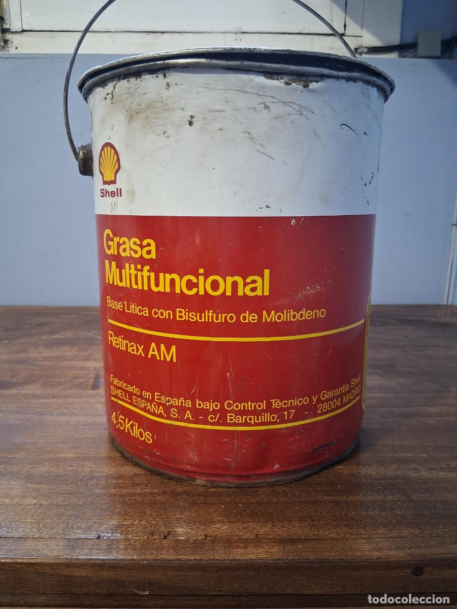 Cajas y cajitas met&aacute;licas: Lata de chapa grasa aceite Shell Espa&ntilde;a taller mec&aacute;nica