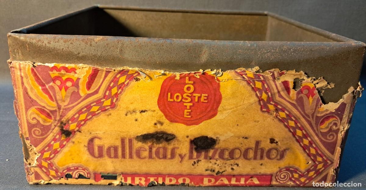 Cajas y cajitas met&aacute;licas: ANTIGUA CAJA DE GALLETAS LOSTE - Foto 4