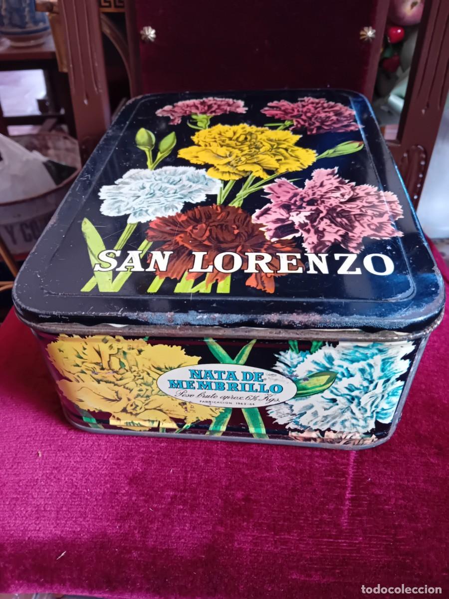 Cajas y cajitas met&aacute;licas: Caja de lata San Lorenzo Puente Genil , nata de membrillo a&ntilde;o 1963/1964