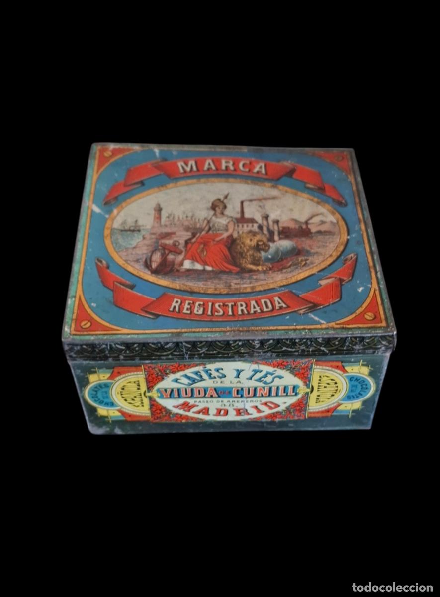 Cajas y cajitas met&aacute;licas: (LA-260500)CAJA DE HOJALATA LITOGRAFIADA DE CHOCOLATES LA ESPA&Ntilde;OLA - VIUDA DE CUNILL - MADRID